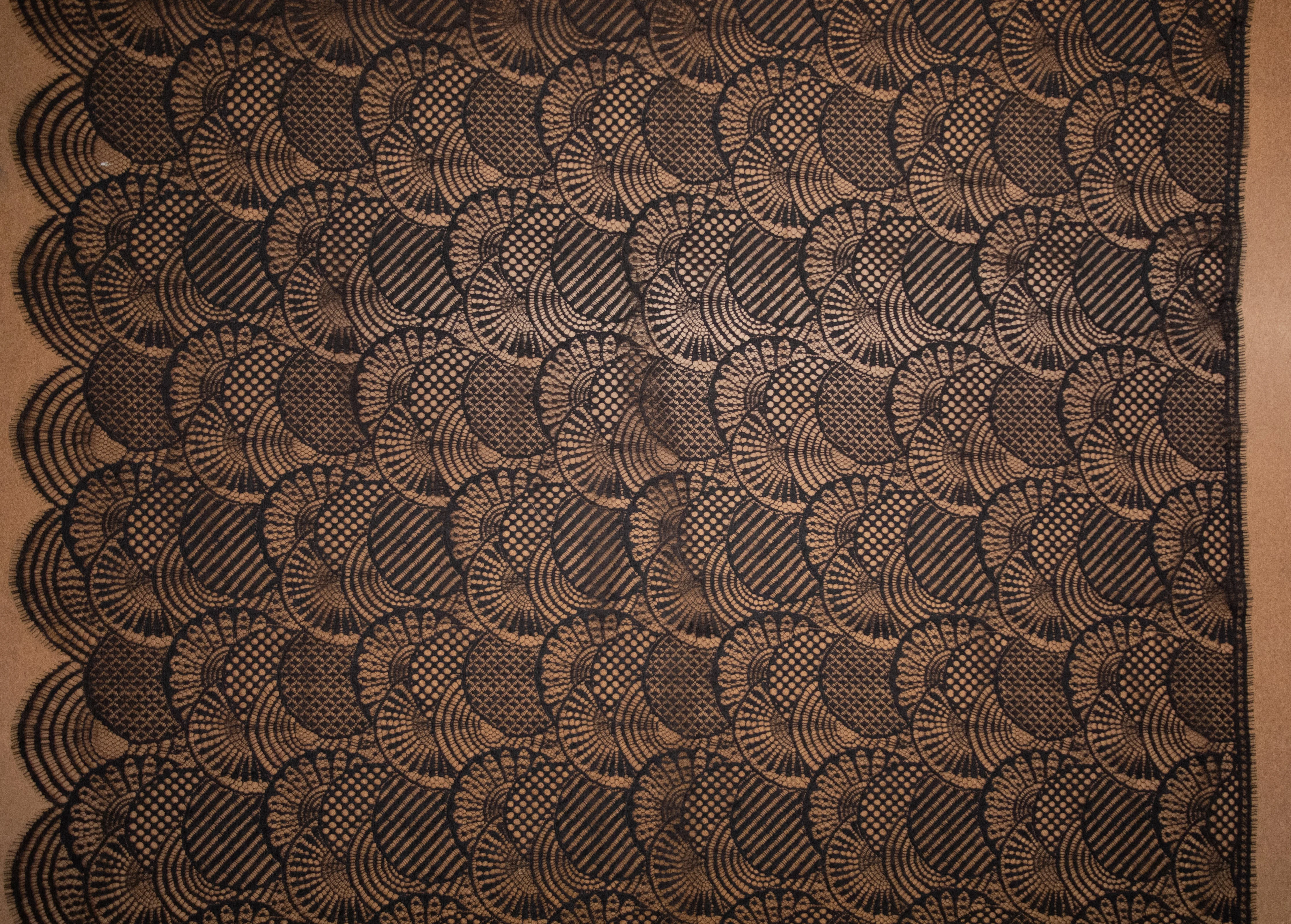 Abstract Cotton Lace in Black, Made in France - Image 4