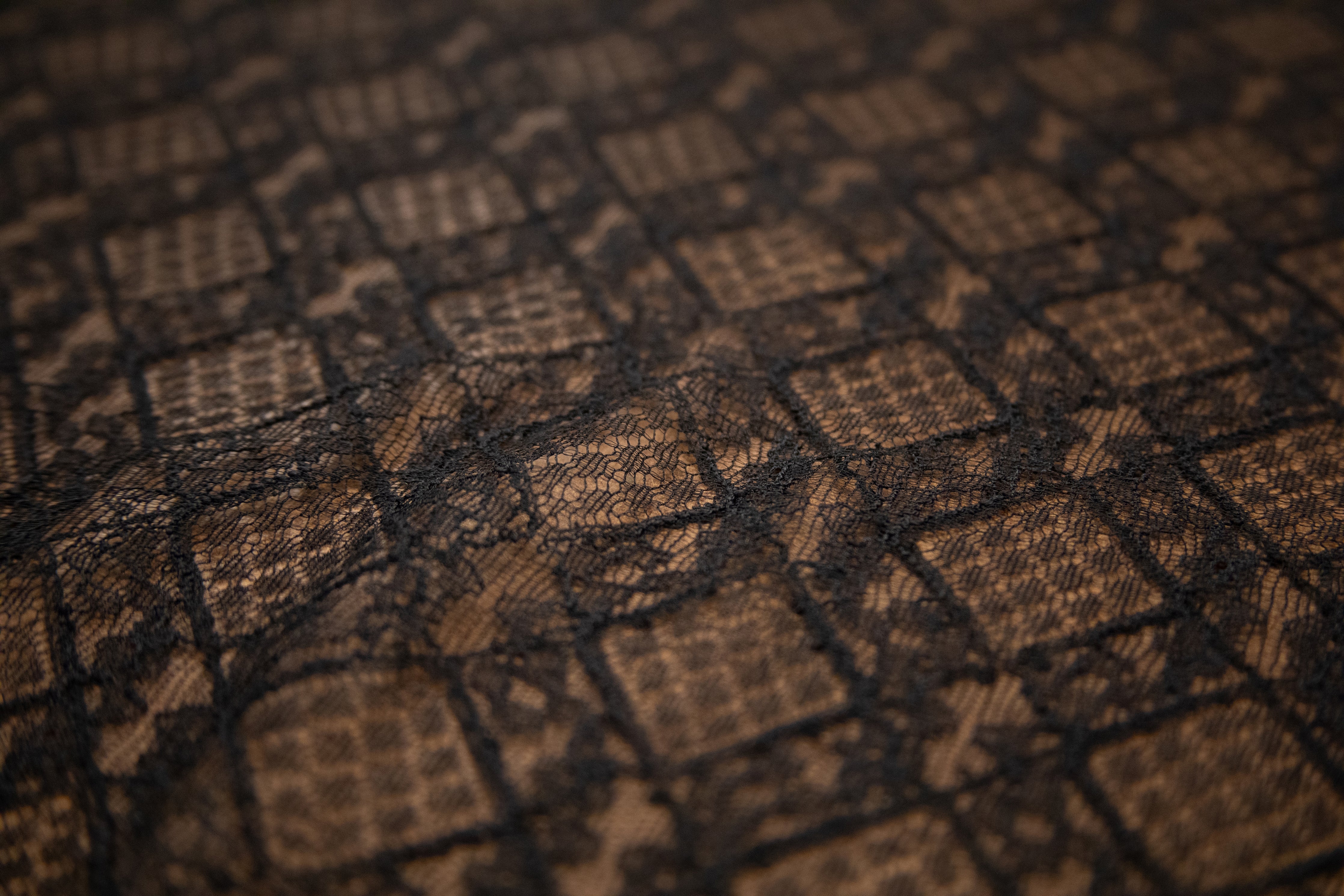 Abstract Stretch Lace in Black, Made in France - Image 3