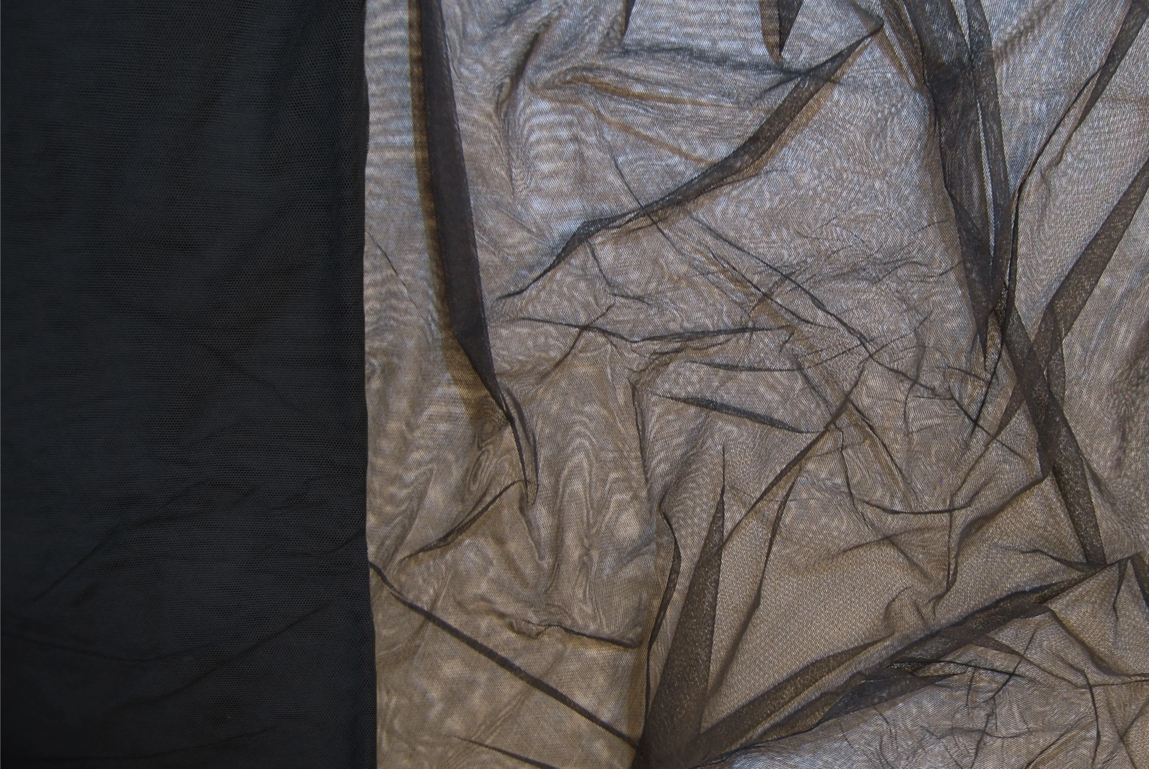 Cotton Tulle in Black, Made in France - Image 3