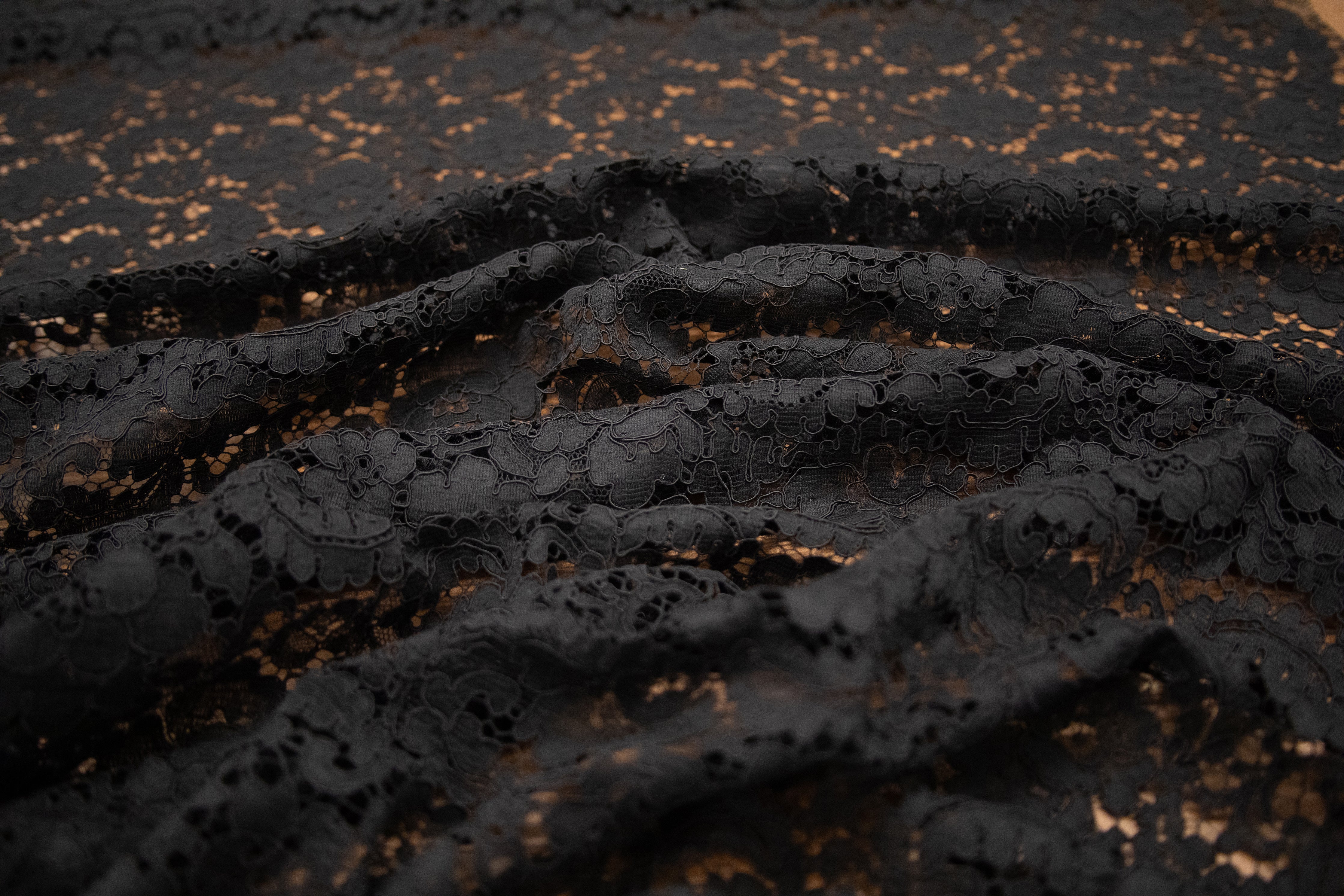 Cotton Lace in Black, Made in France - Image 3