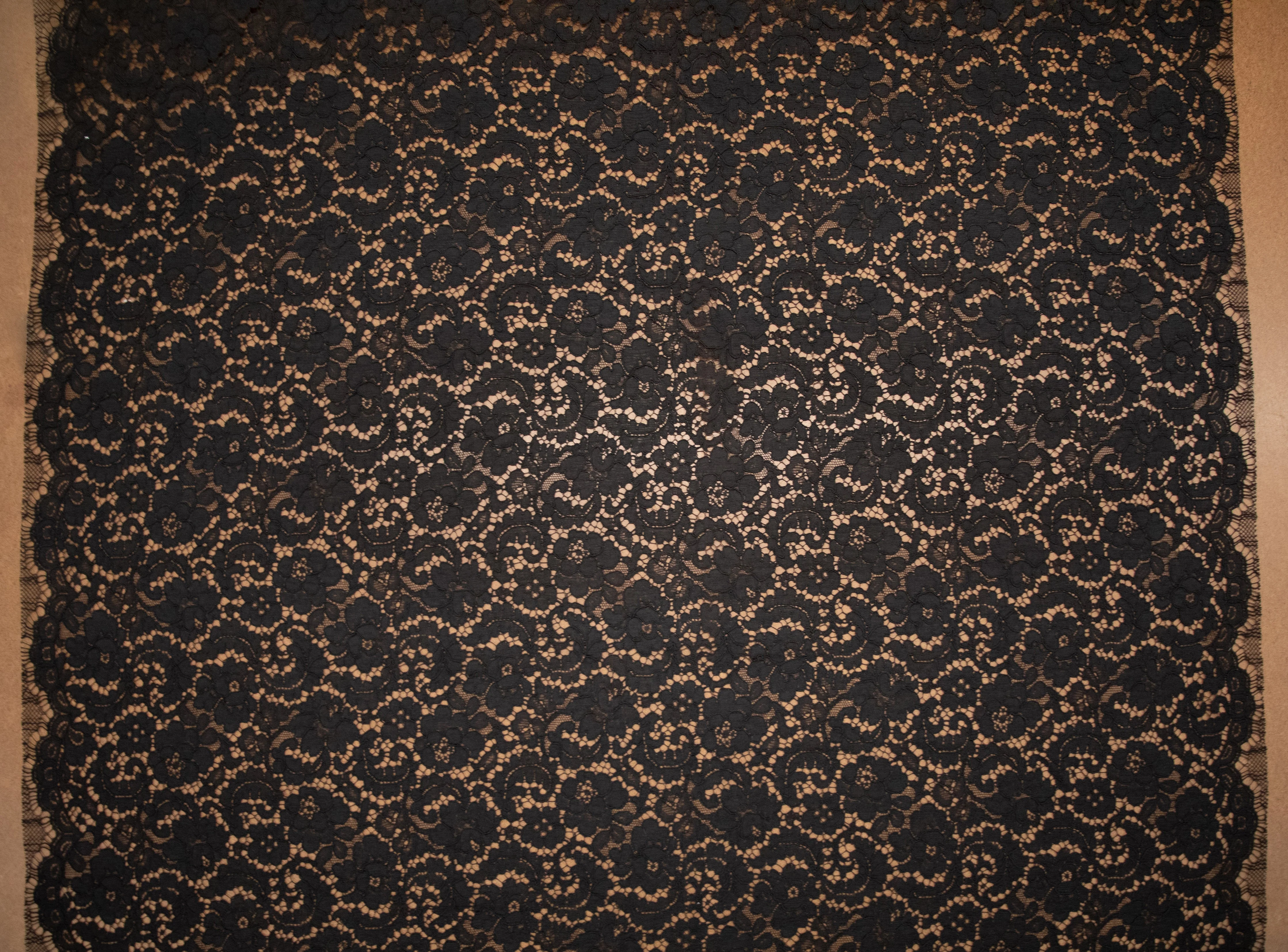 Cotton Lace in Black, Made in France - Image 4