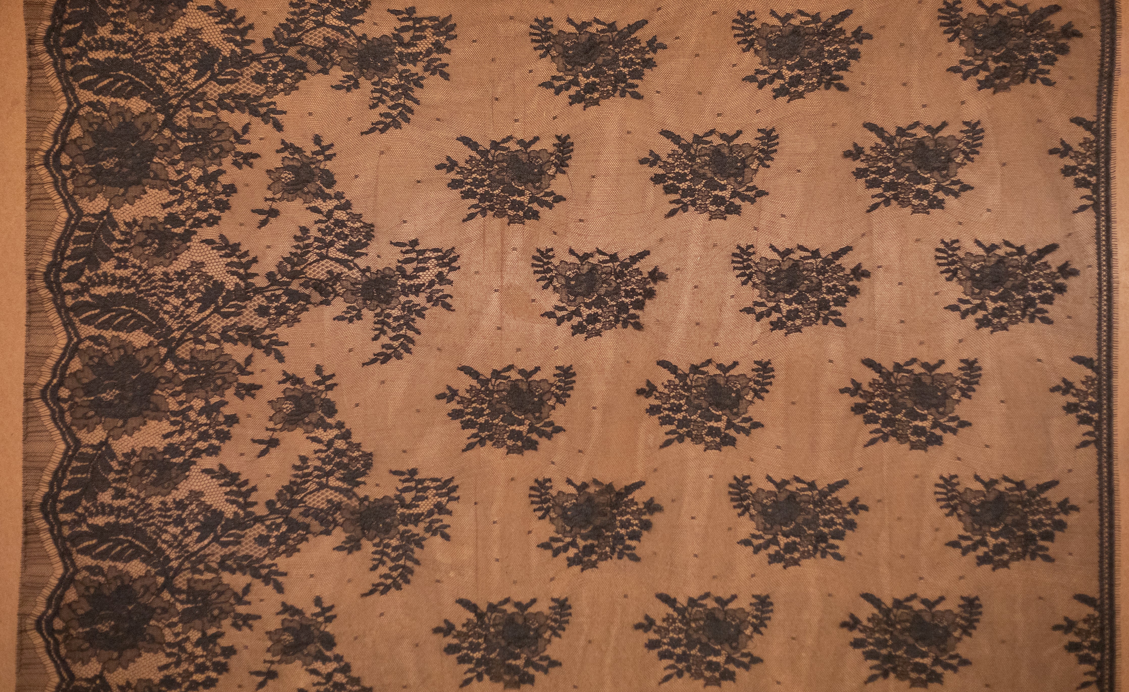 Floral Lace in Black, Made in France - Image 3