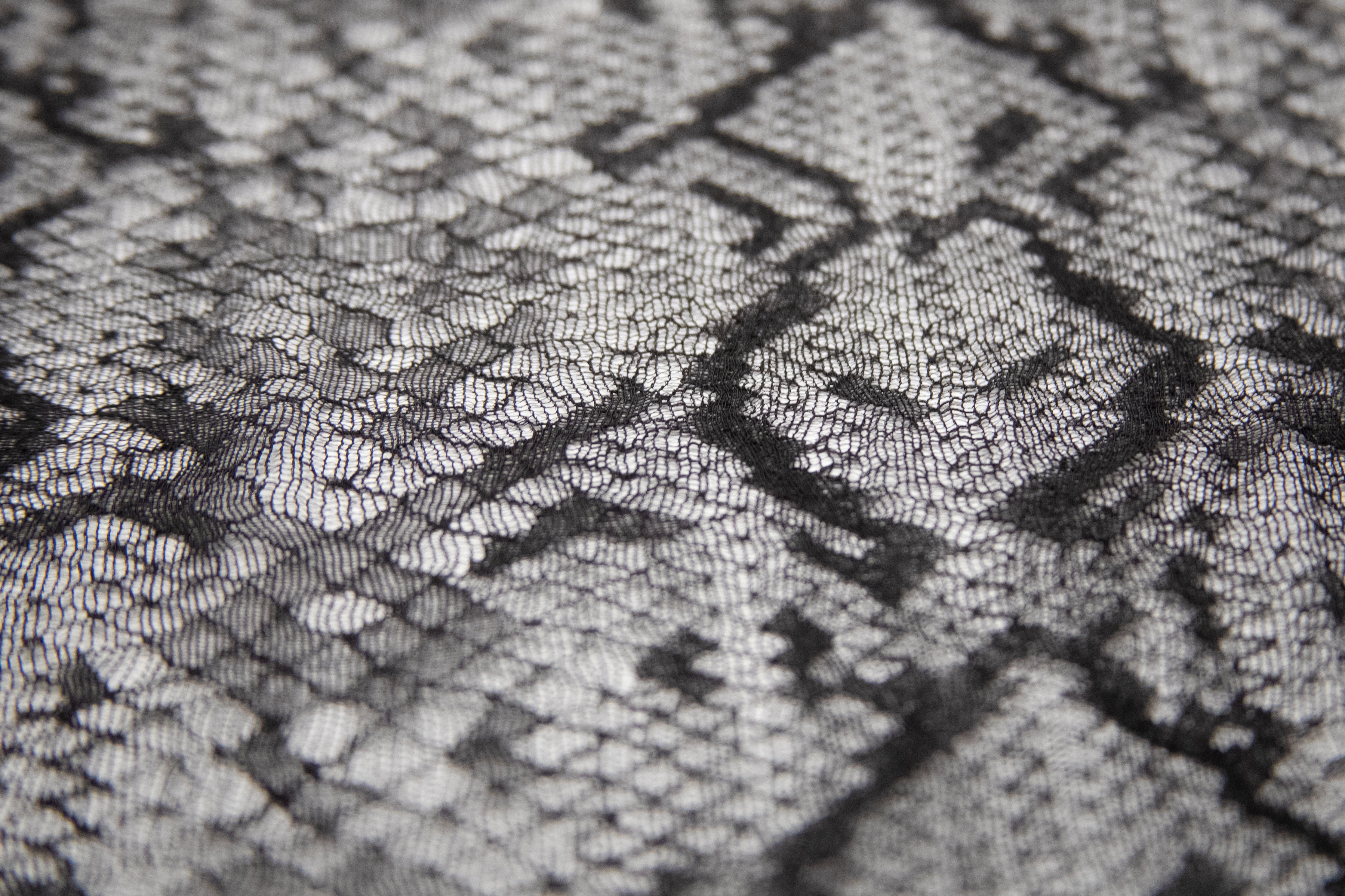 Abstract Stretch Lace in Black, Made in France - Image 3