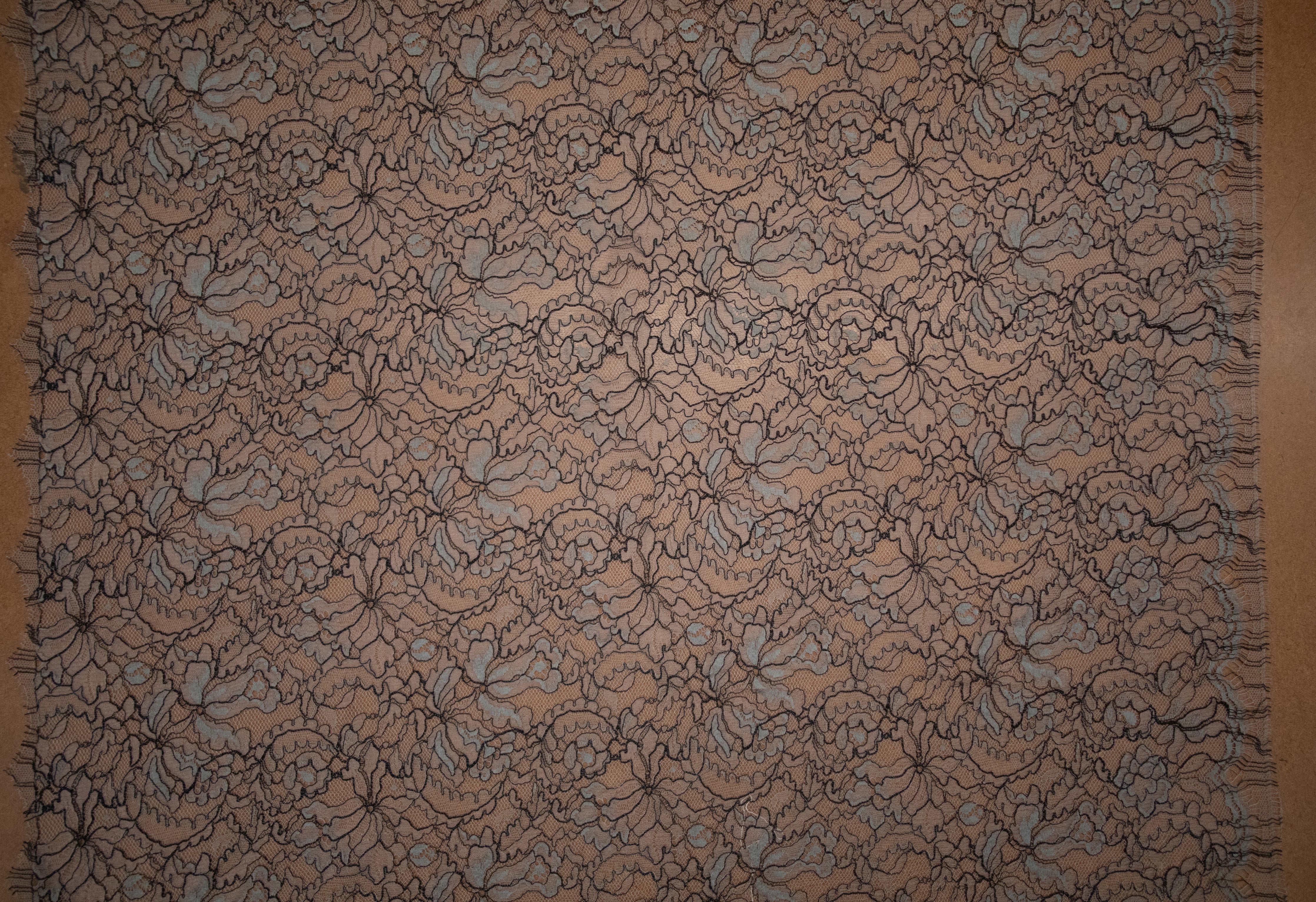 Floral Lace in Grey/Black, Made in France - Image 4