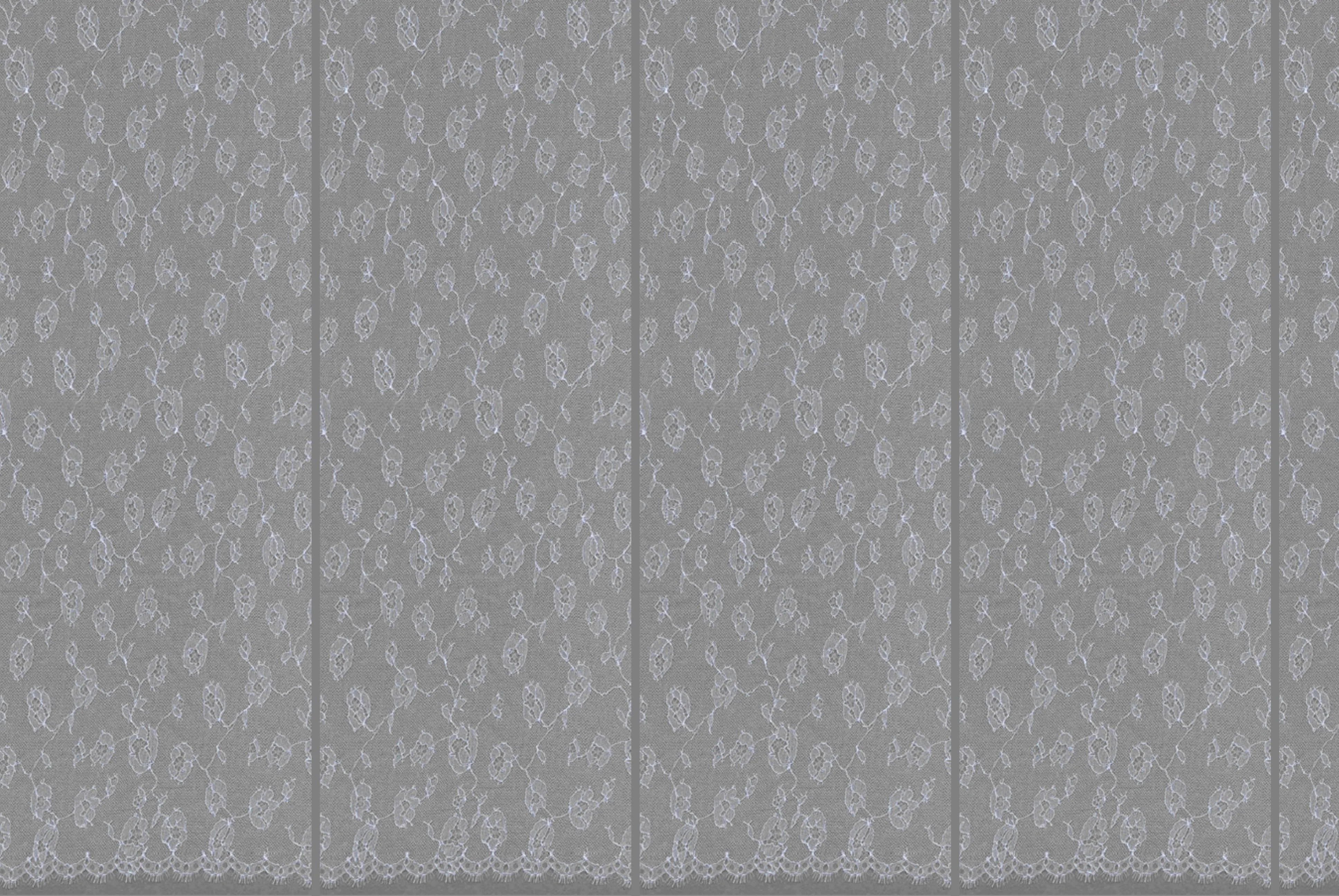 Floral Chantilly Lace in Gray, Made in France - Image 3