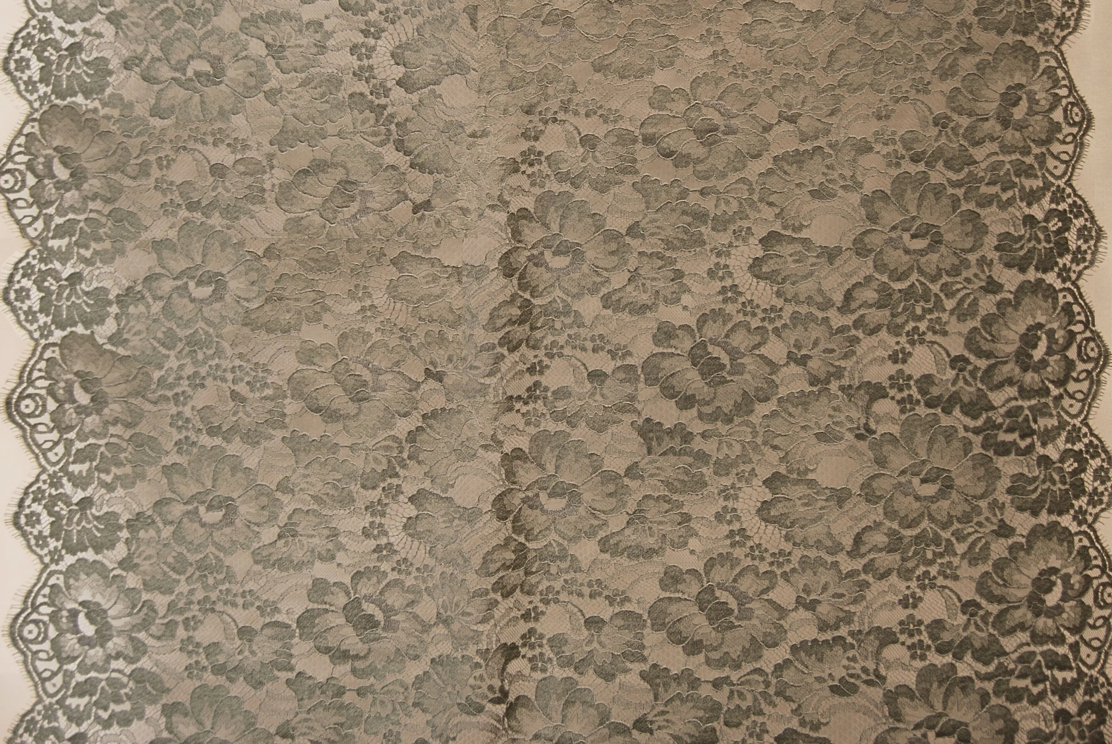 Floral Cotton Lace in Lagoon Green, Made in France - Image 3