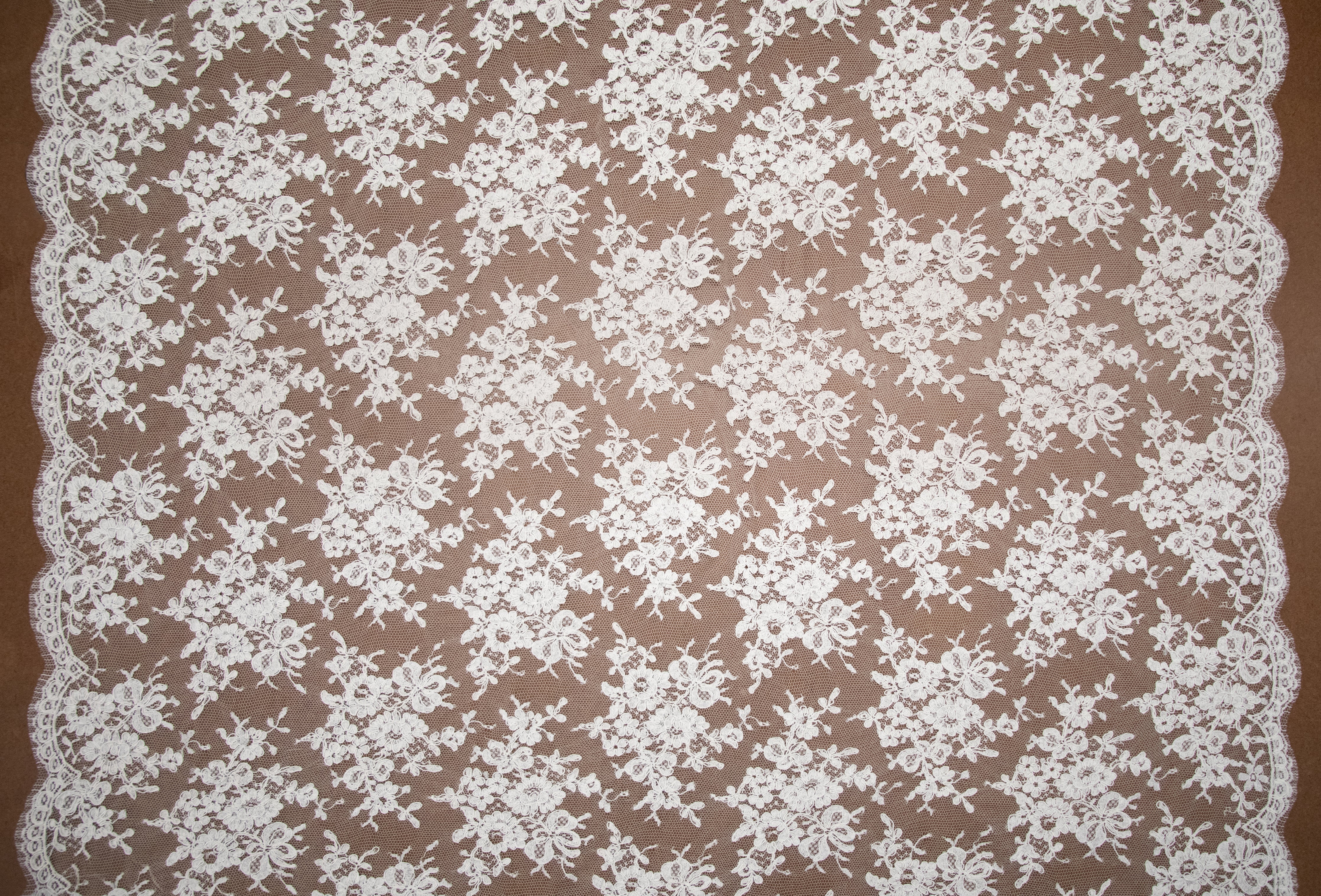 Alencon Lace in Off-White, Made in France - Image 4