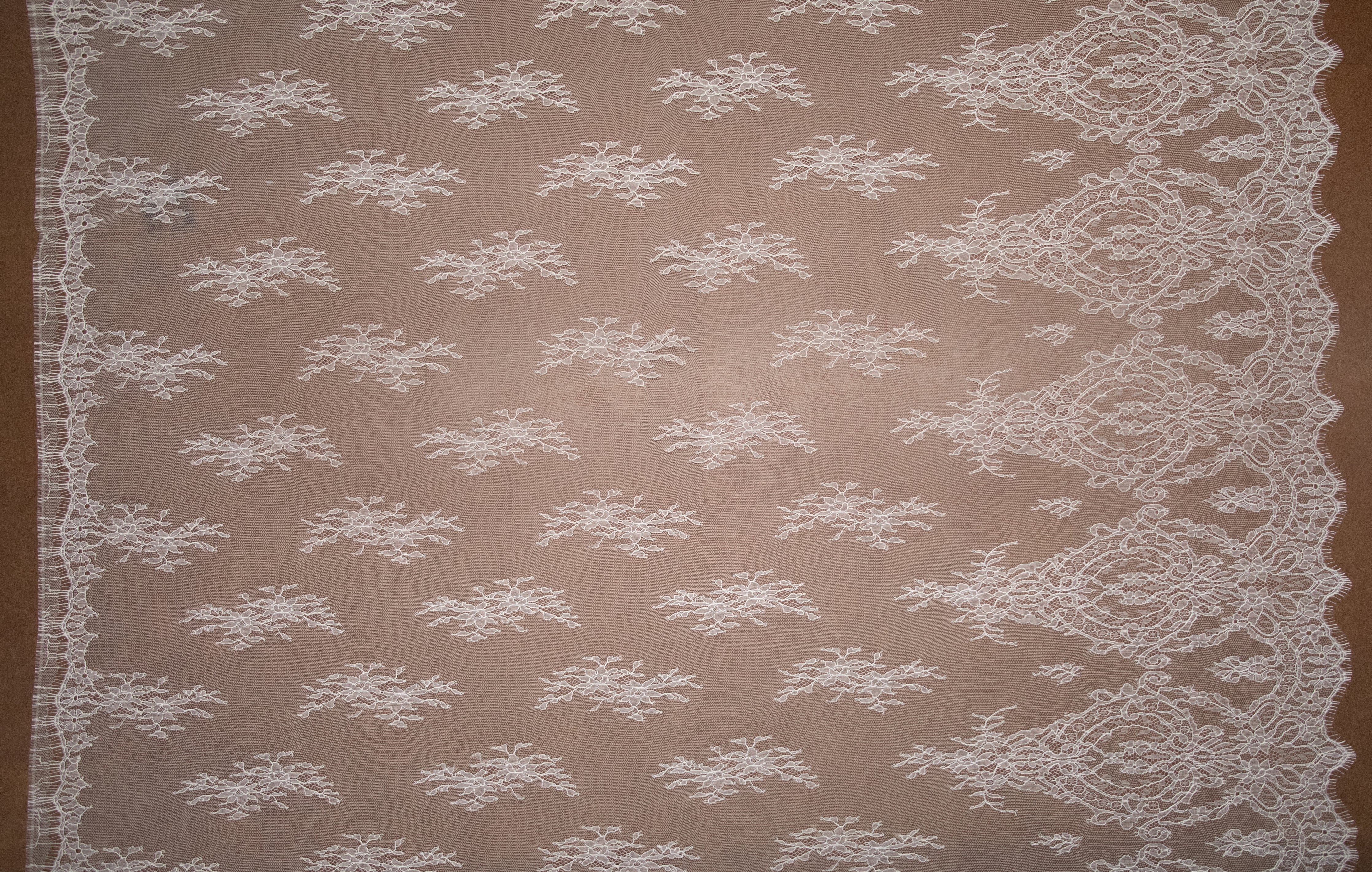 Bridal Chantilly Lace in Off-White, Made in France - Image 4