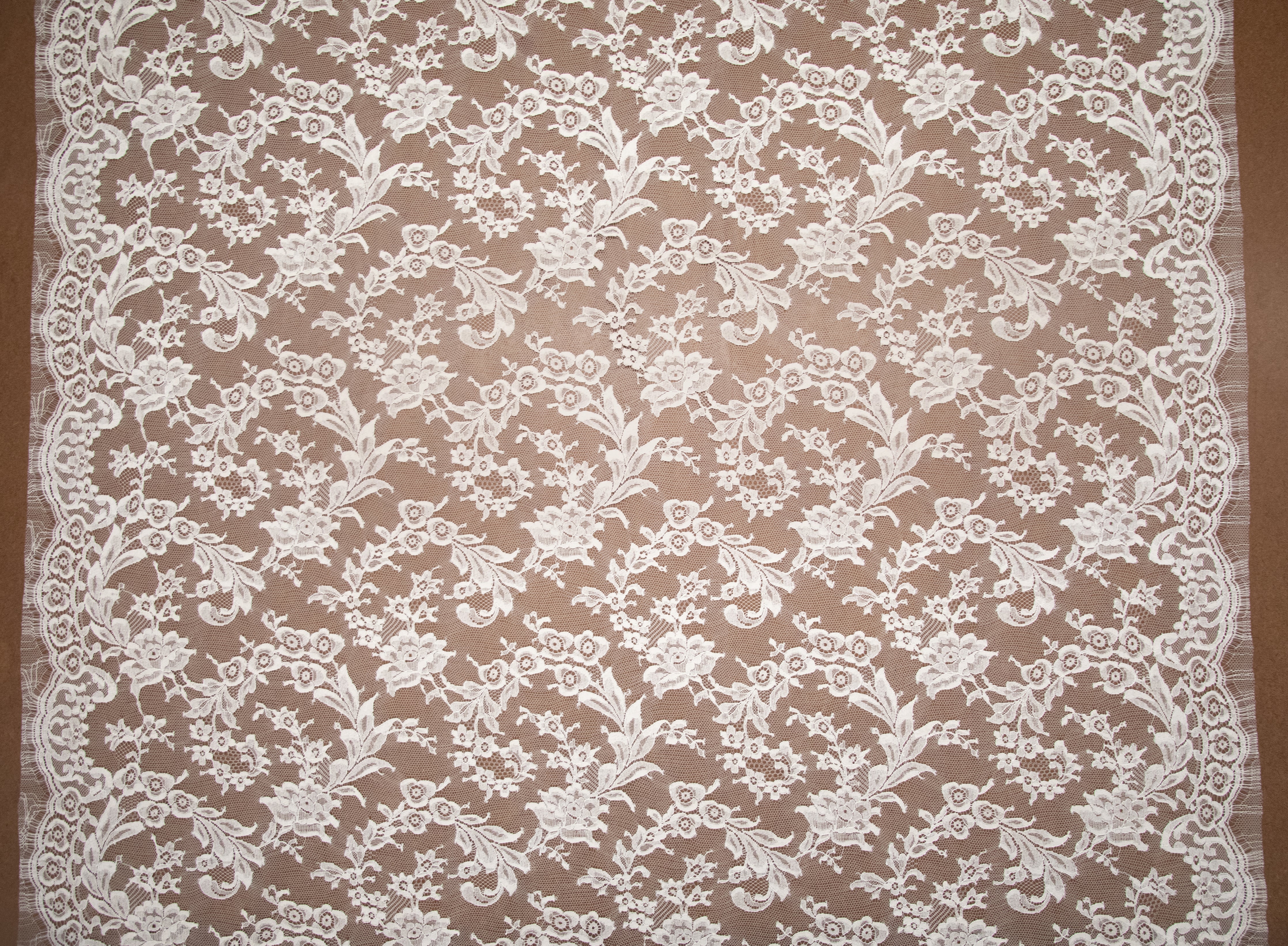 Floral Lace in Off-White, Made in France - Image 4
