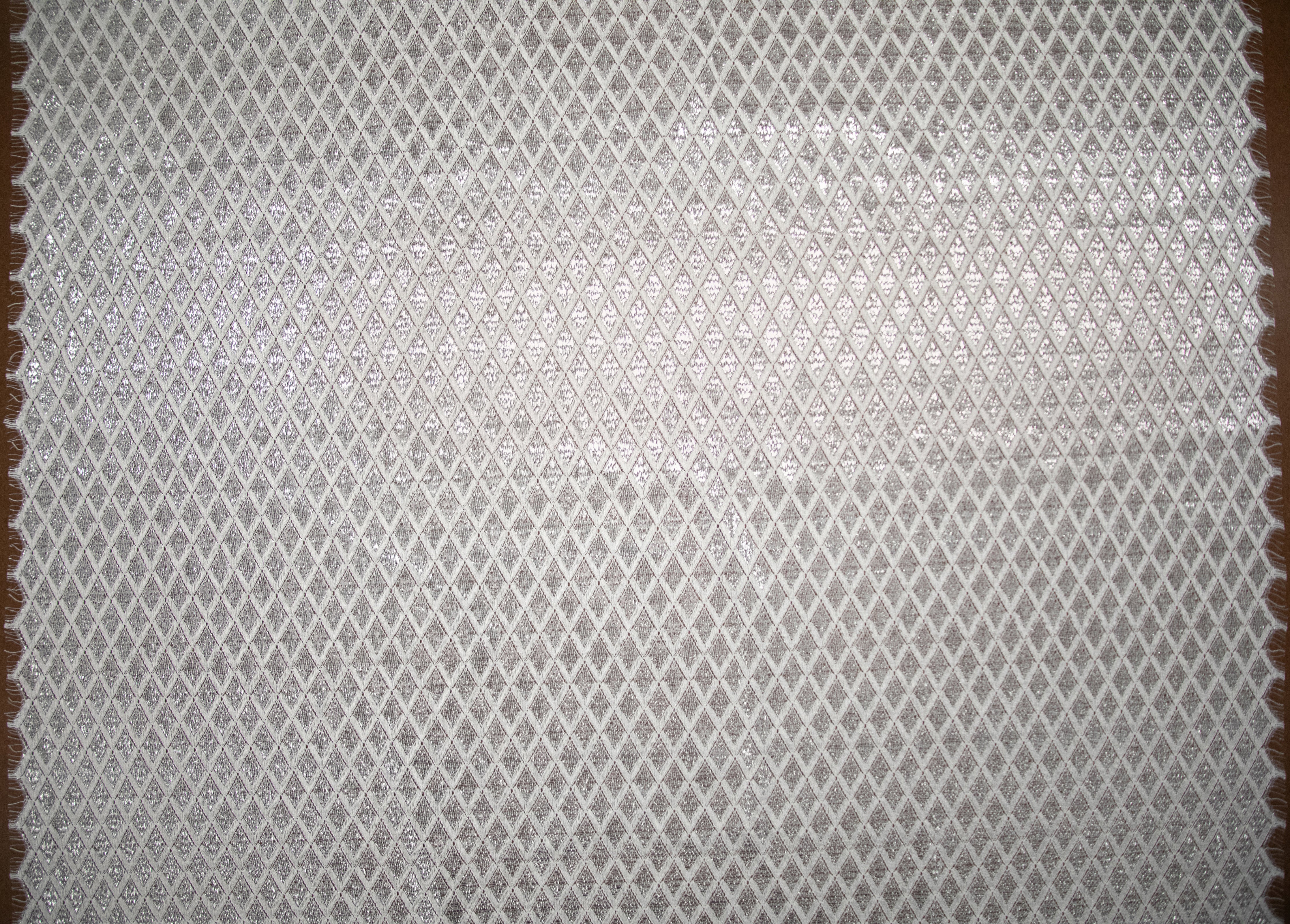 Abstract Lace in Off-White/Silver, Made in France - Image 3