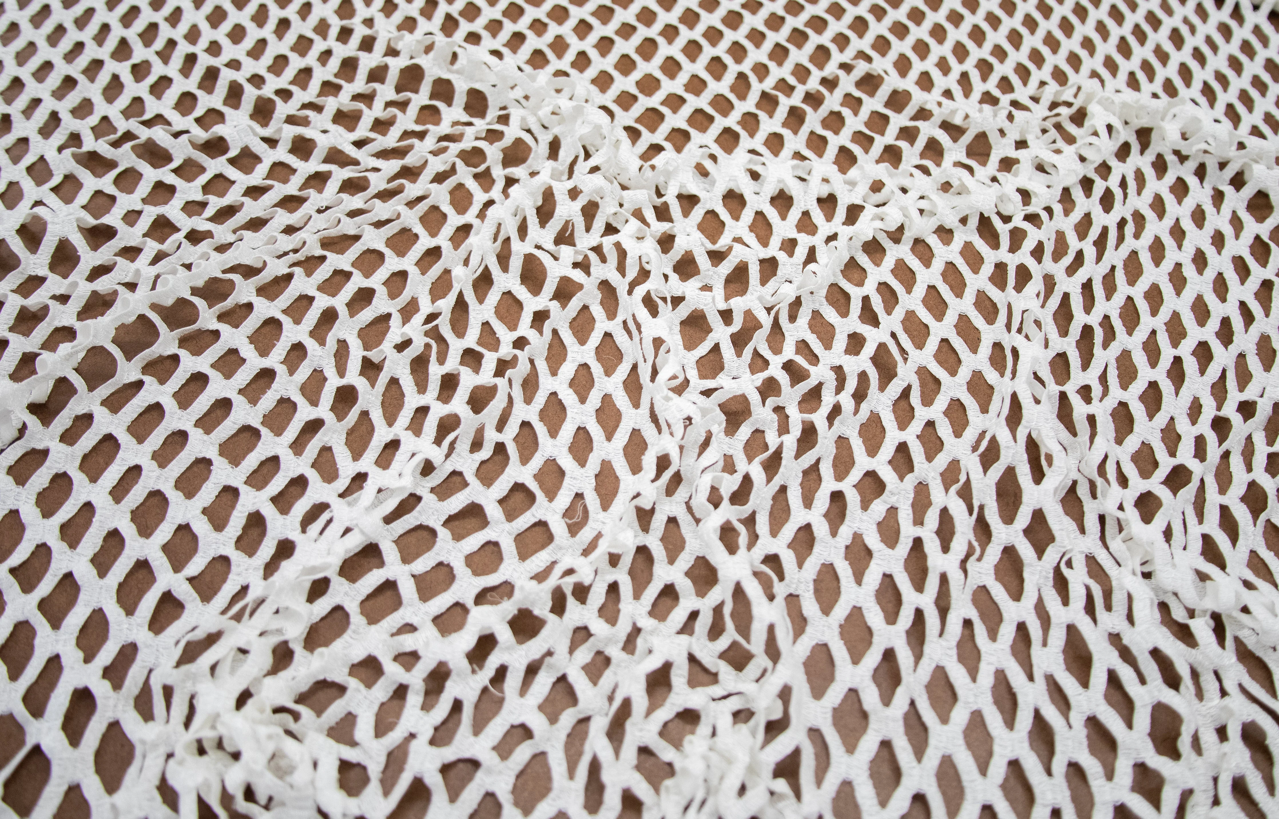 Abstract Stretch Lace in Off-White, Made in France - Image 3